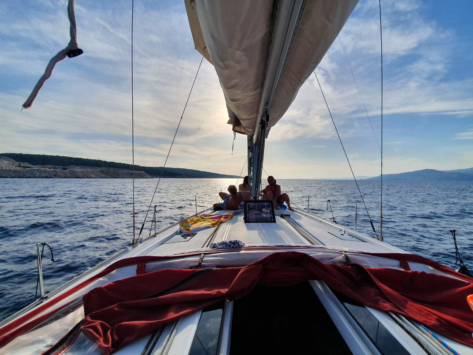 People on boat sailing in Croatia