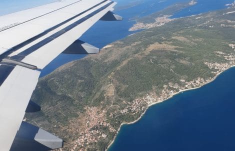 View from the plane to Croatian coast