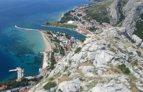 Panoramic view of city Omis in Croatia