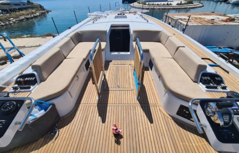 Cockpit of First Yacht 53 in Croatia