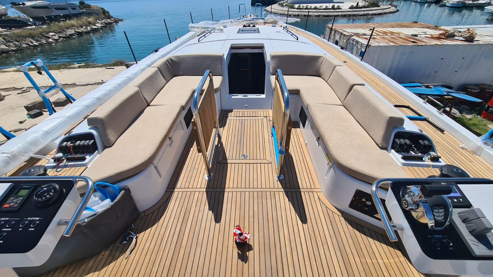 Cockpit of First Yacht 53 in Croatia