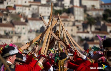 People at carnival on Lastovo Island in Croatia