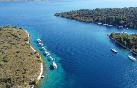 Boat on anchor in Croatia